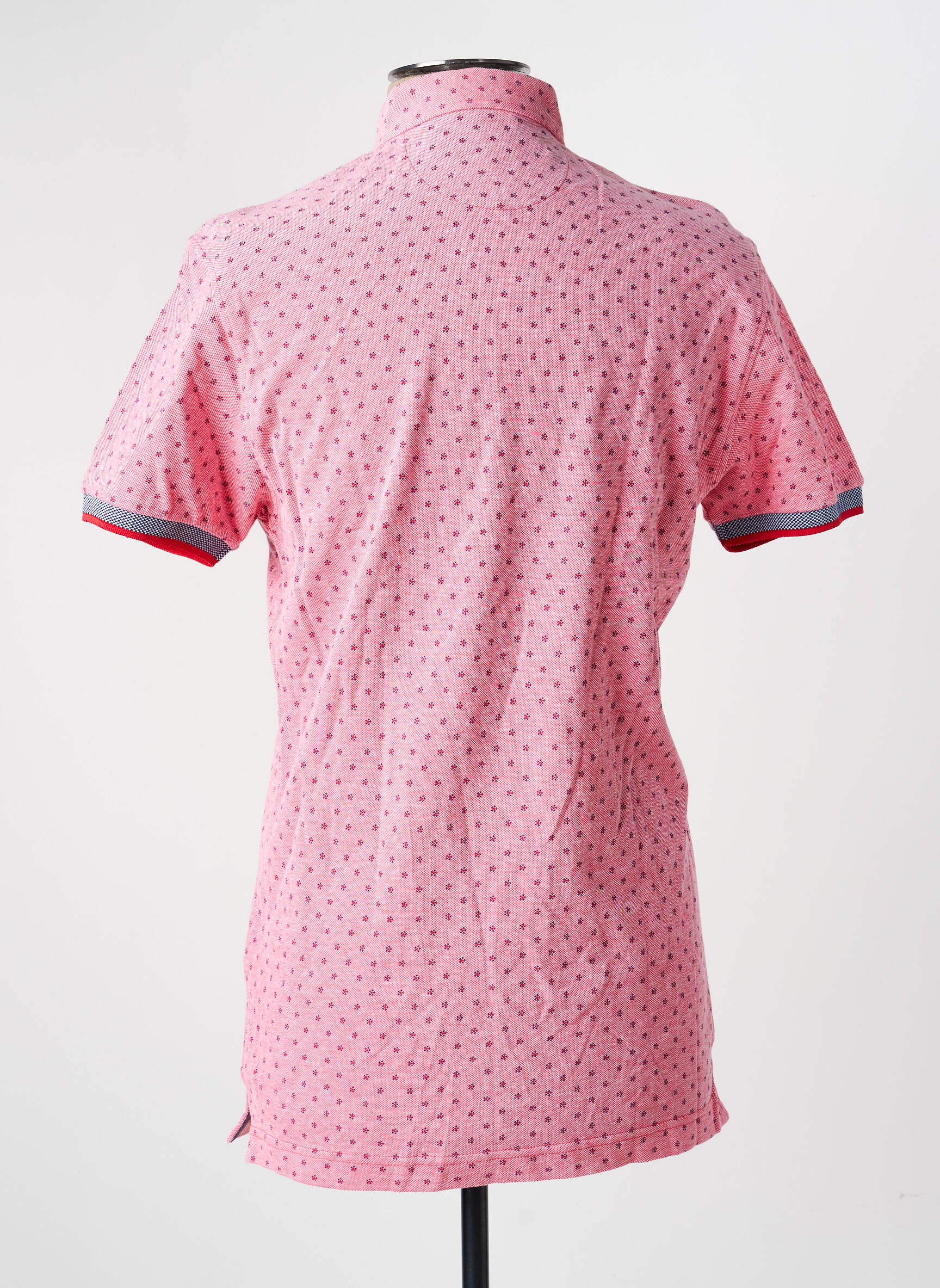 Polo tissage chiné manches courtes rouge THE SURFCAR homme