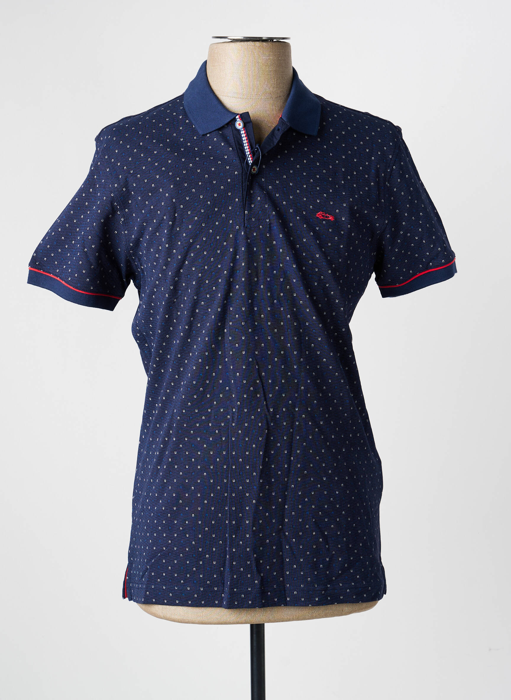 Polo tissage jersey manches courtes bleu DARIO BELTRAN homme