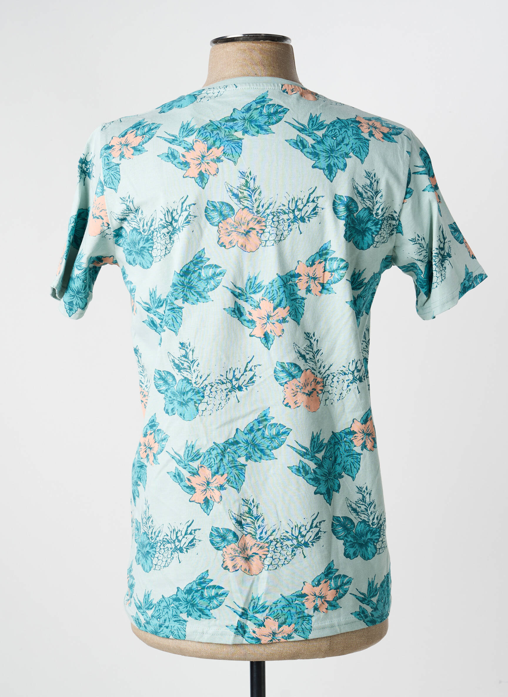 T-shirt coupe cintrée manches courtes bleu REVER FLOW homme