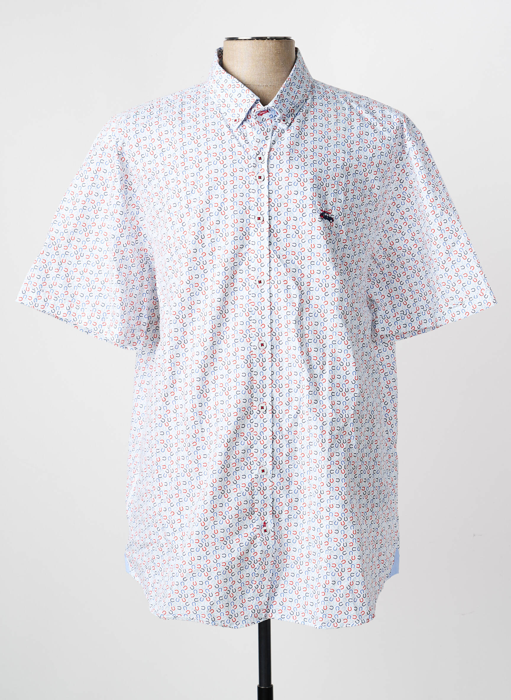 Chemise manches courtes imprimé fantaisie blanc THE SURFCAR homme