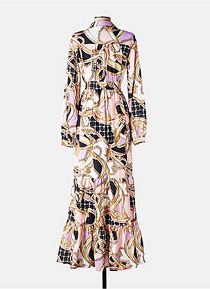 Robe longue manches longues manches longues beige FRACOMINA femme