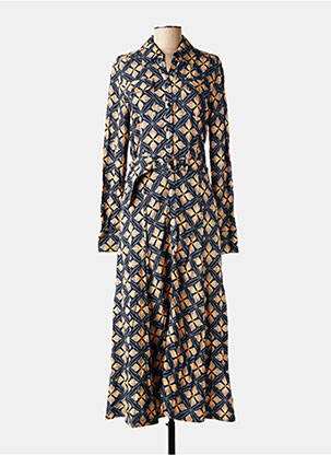 Robe longue imprimé fantaisie manches longues bleu 4 FUNKY FLAVOURS femme