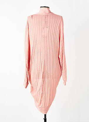 Gilet manches longues col châle rose ZILCH femme