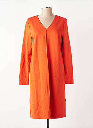 Robe mi-longue manches longues manches longues orange ZILCH femme