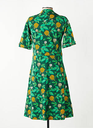 Robe mi-longue imprimé fantaisie manches courtes vert CISSI OCH SELMA femme