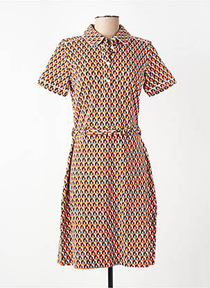Robe mi-longue manches courtes manches courtes marron 4 FUNKY FLAVOURS femme