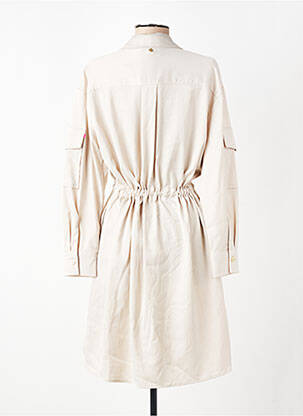 Robe courte coupe fluide manches longues beige LOLA CASADEMUNT femme