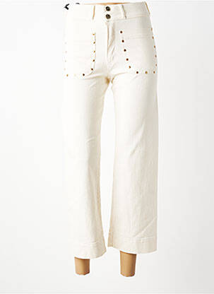 Jeans coupe droite taille haute taille haute beige LOLA CASADEMUNT femme