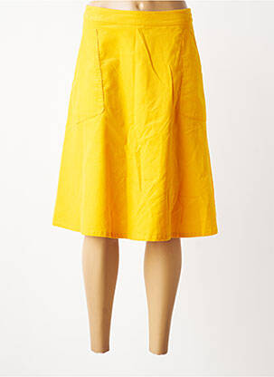 Jupe mi-longue taille à pinces jaune CISSI OCH SELMA femme