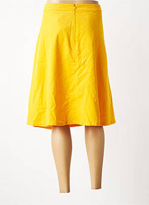 Jupe mi-longue taille à pinces jaune CISSI OCH SELMA femme