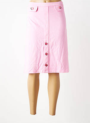 Jupe mi-longue stretch rose MARGOT femme
