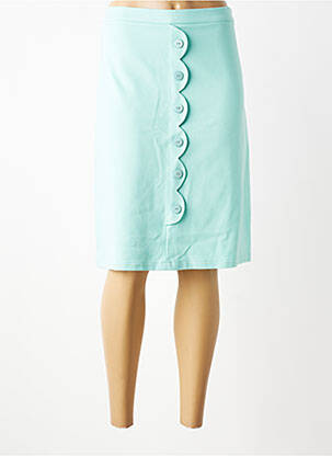 Jupe mi-longue stretch bleu MARGOT femme