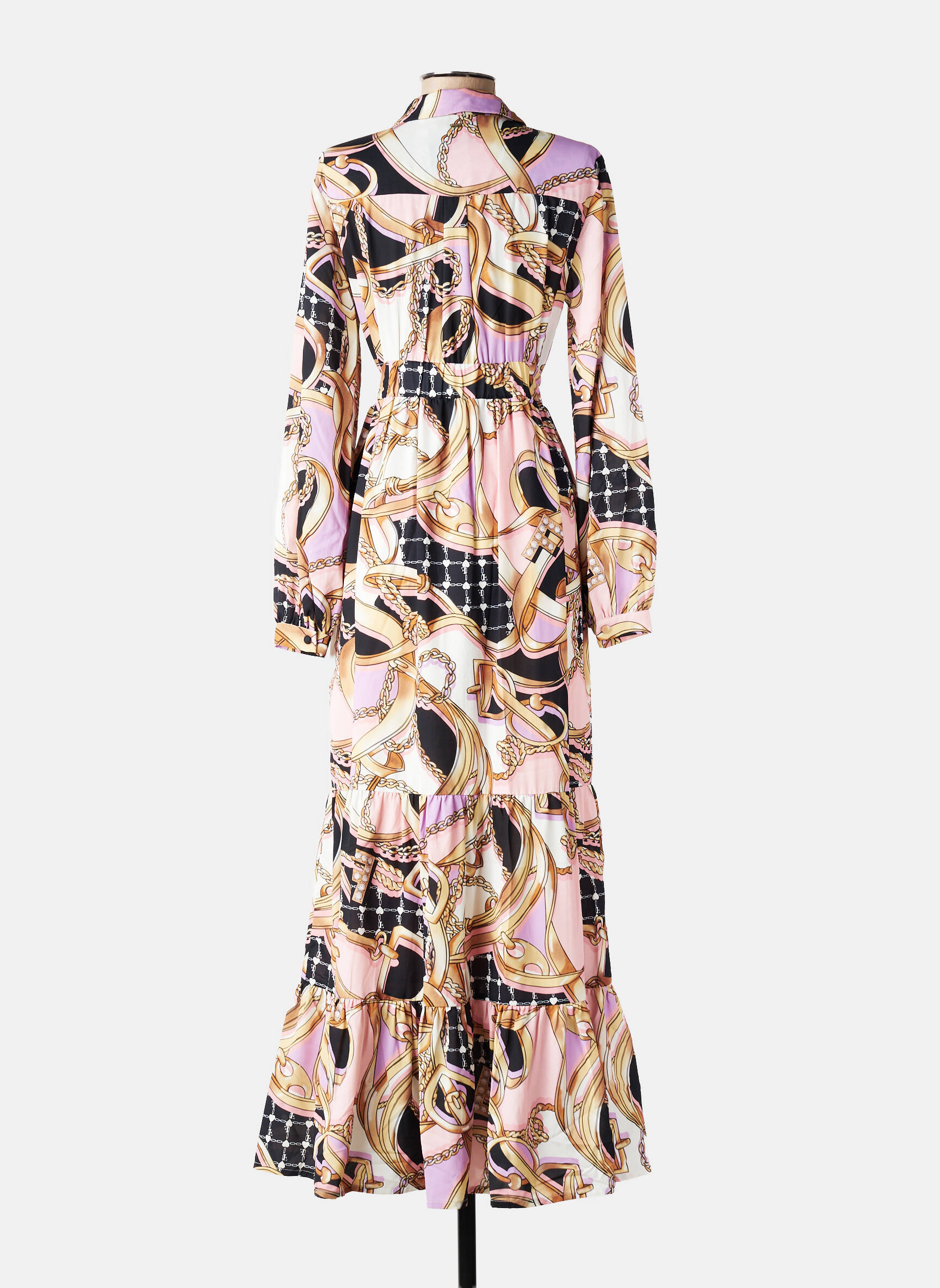 Robe longue manches longues manches longues beige FRACOMINA femme