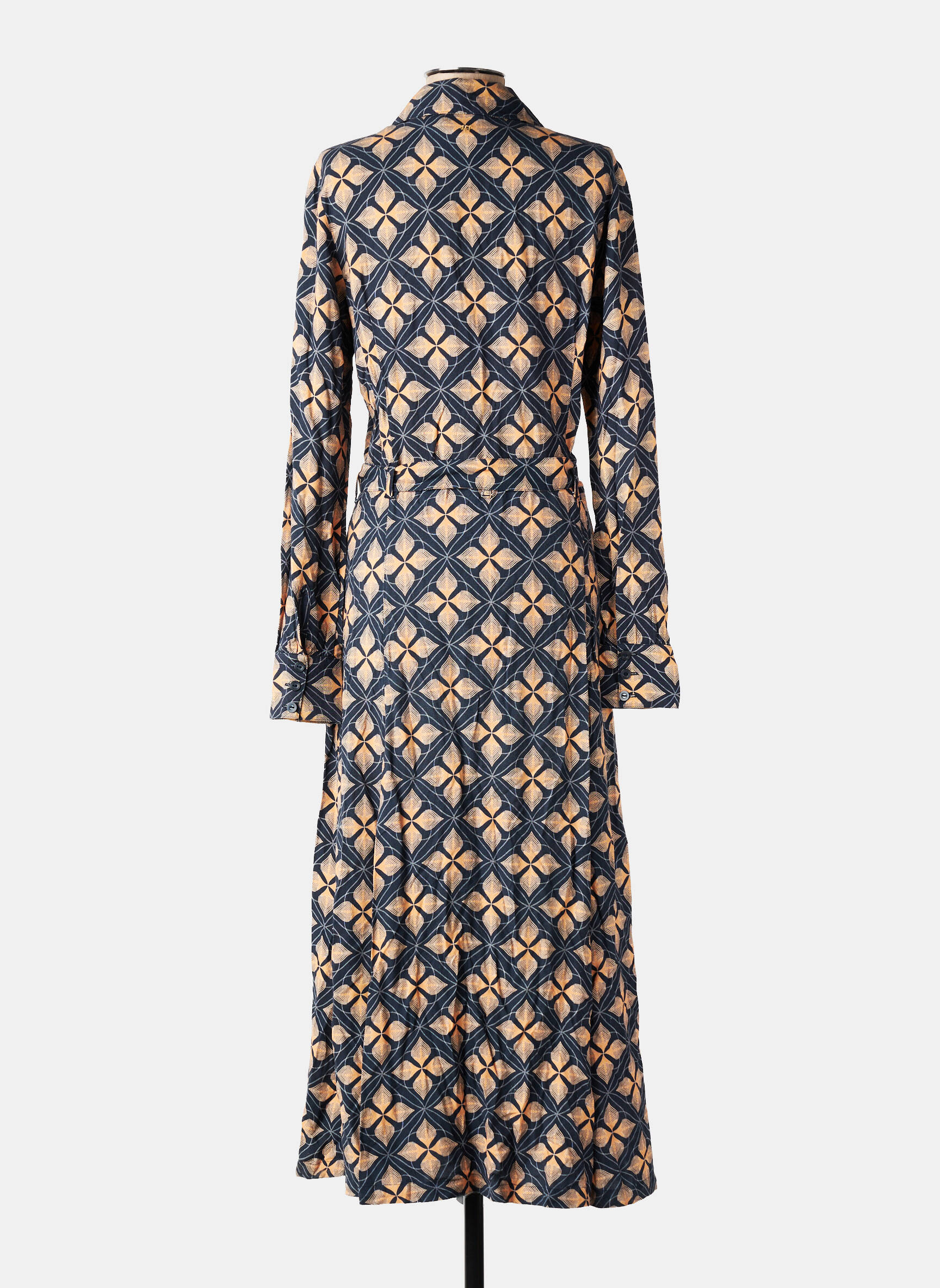 Robe longue imprimé fantaisie manches longues bleu 4 FUNKY FLAVOURS femme
