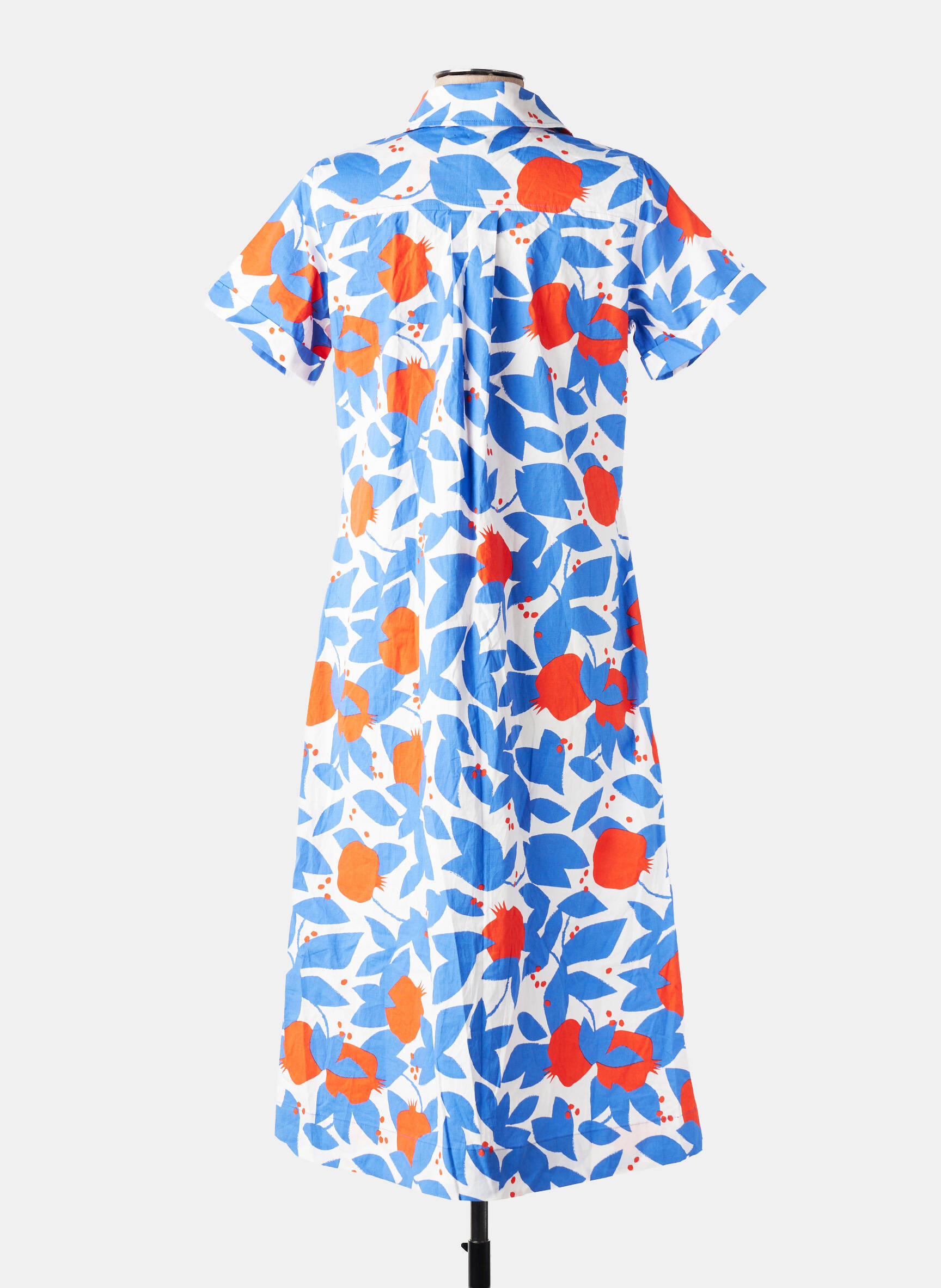 Robe mi-longue imprimé fleurs manches courtes bleu MADEMOISELLE YEYE femme