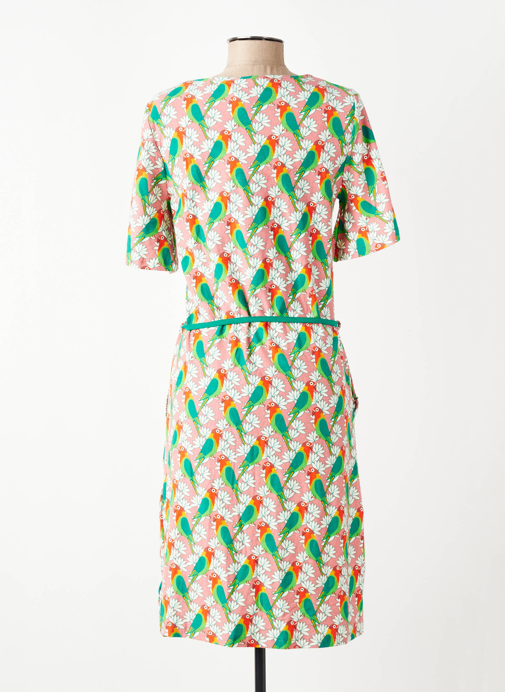 Robe mi-longue imprimé fantaisie manches courtes rose BAKERY LADIES femme