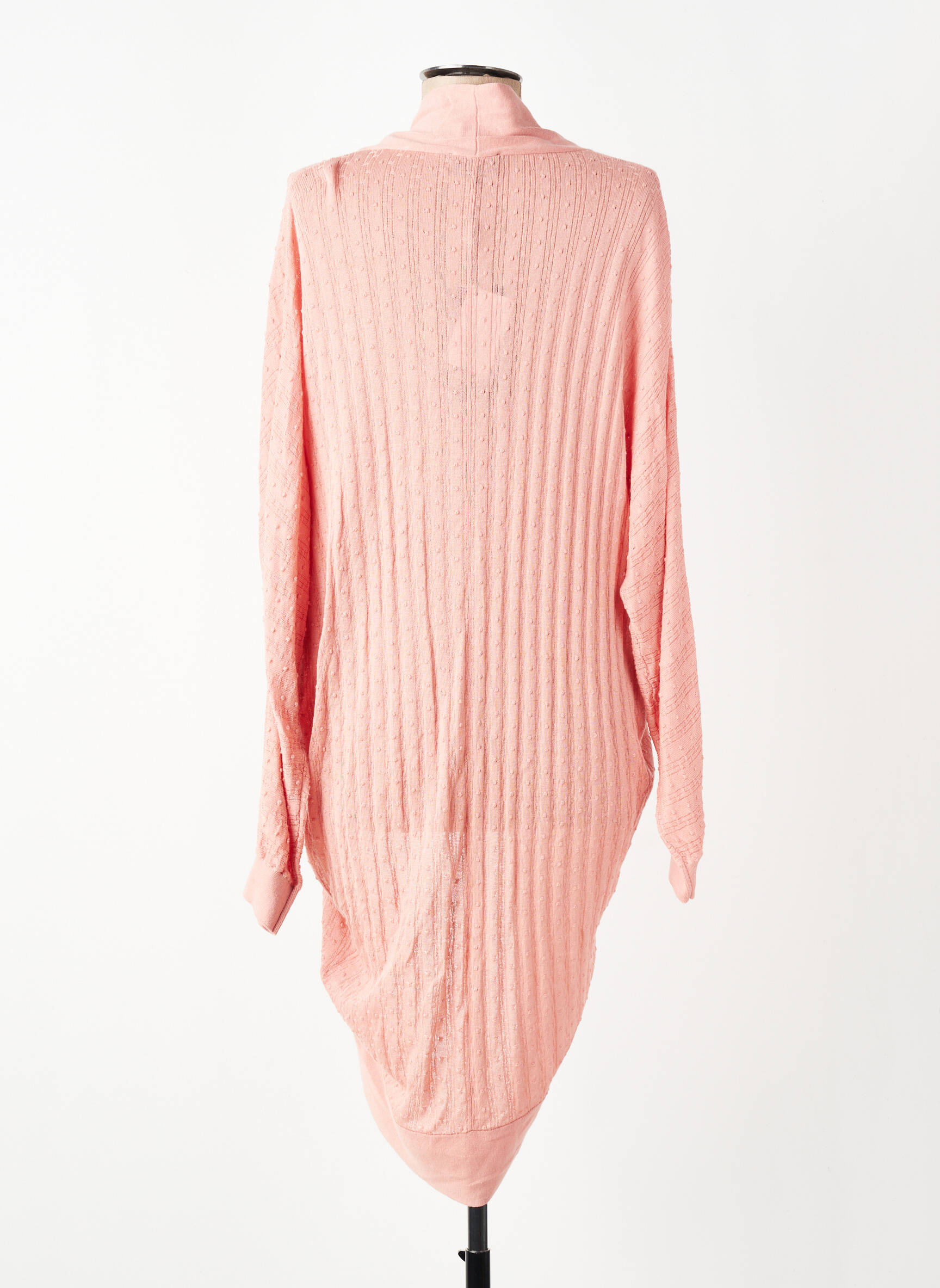Gilet manches longues col châle rose ZILCH femme