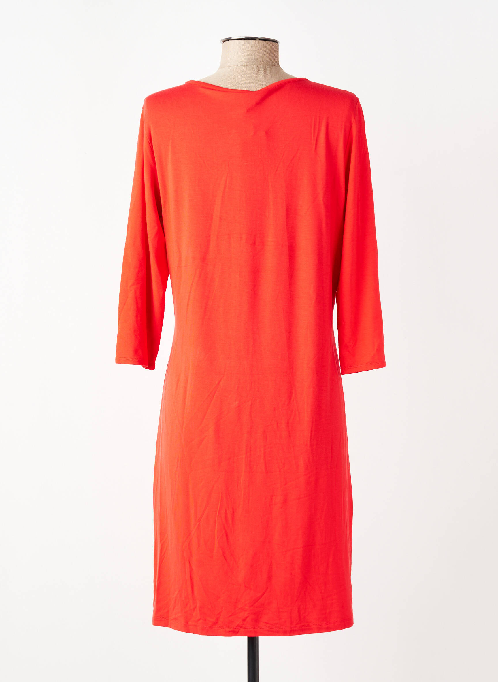 Robe mi-longue manches 3/4 manches 3/4 orange ZILCH femme