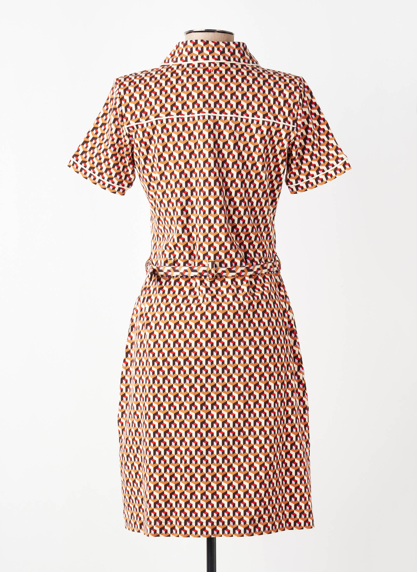 Robe mi-longue manches courtes manches courtes marron 4 FUNKY FLAVOURS femme