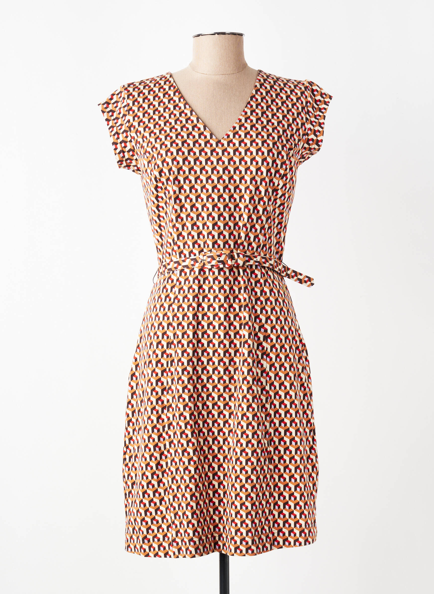 Robe courte manches courtes manches courtes marron 4 FUNKY FLAVOURS femme