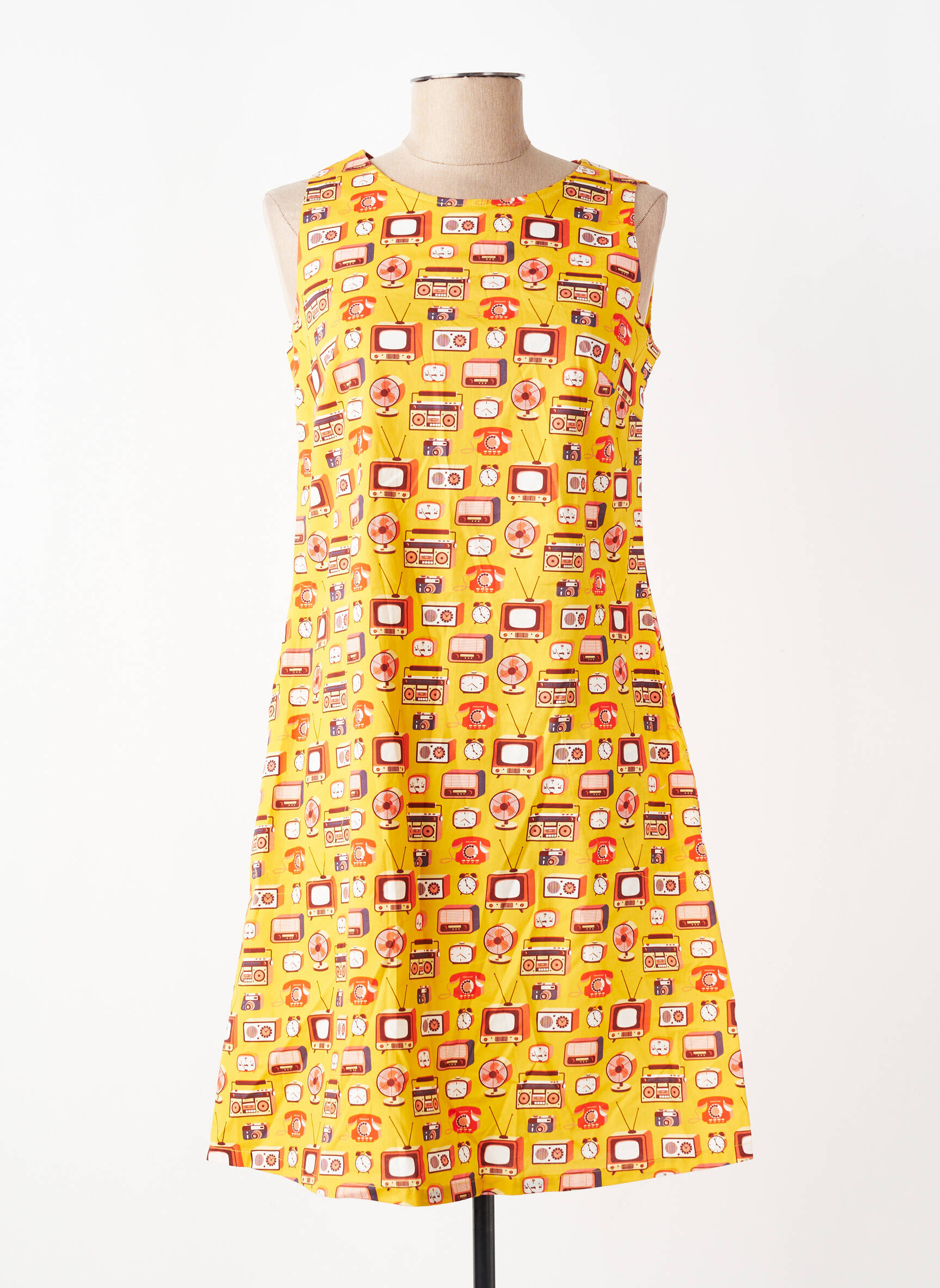 Robe courte sans manche sans manche jaune CISSI OCH SELMA femme