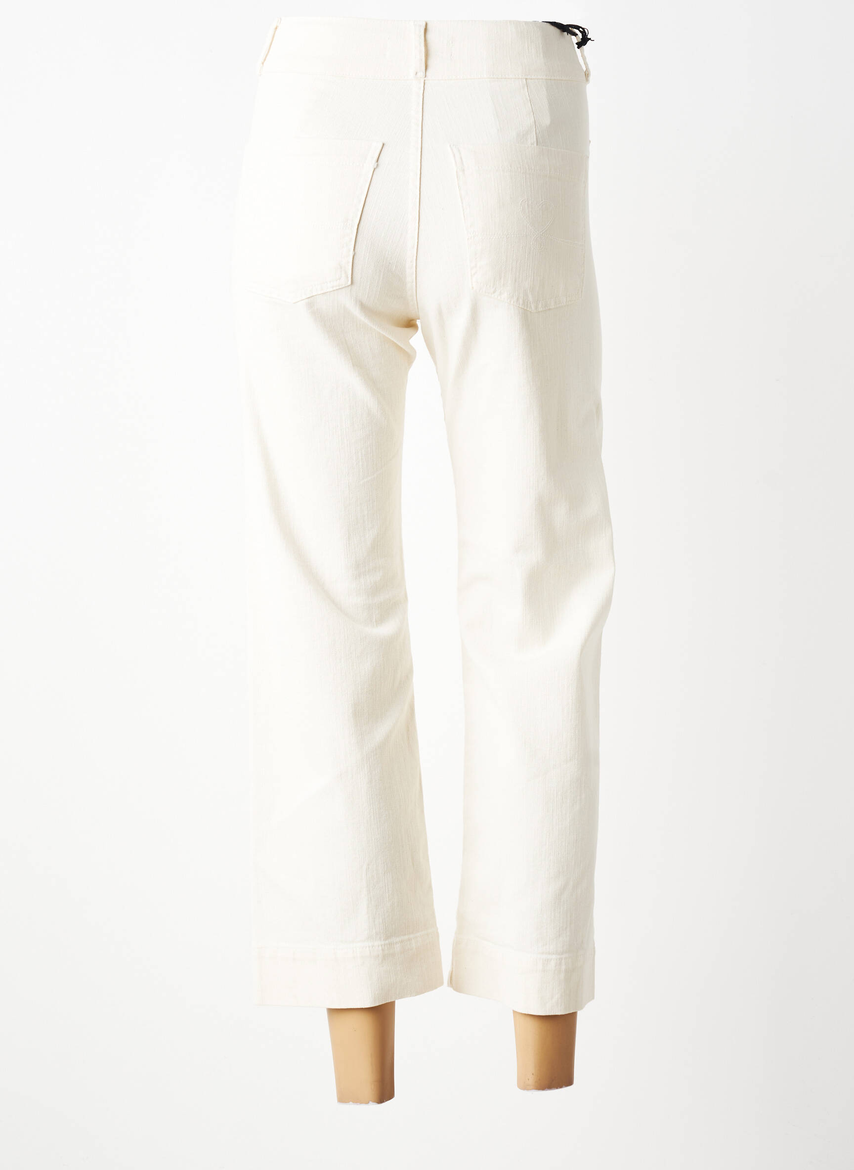 Jeans coupe droite taille haute taille haute beige LOLA CASADEMUNT femme