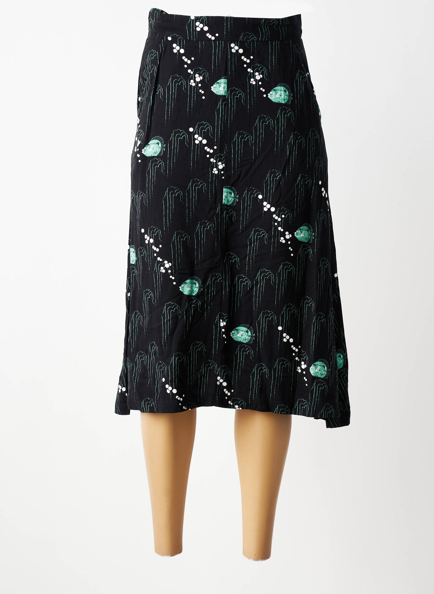 Jupe mi-longue coupe évasée noir MADEMOISELLE YEYE femme