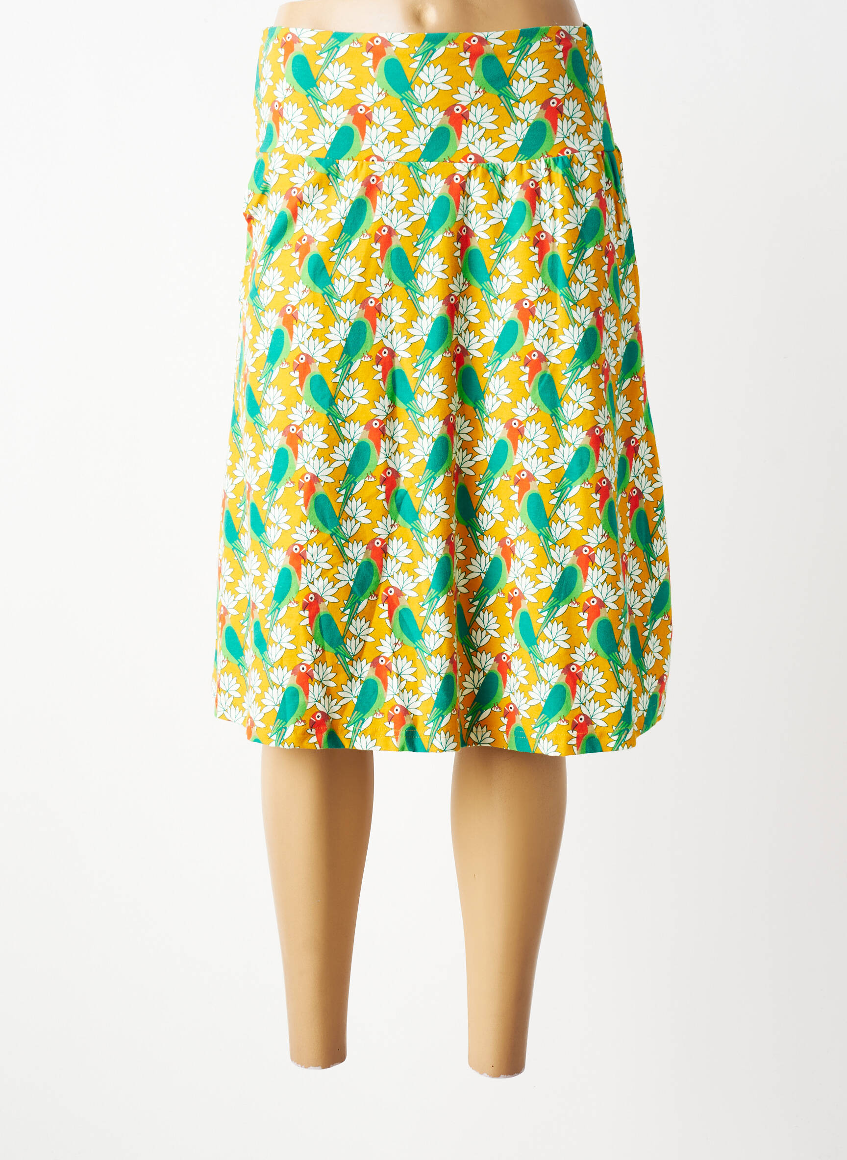Jupe mi-longue stretch jaune BAKERY LADIES femme