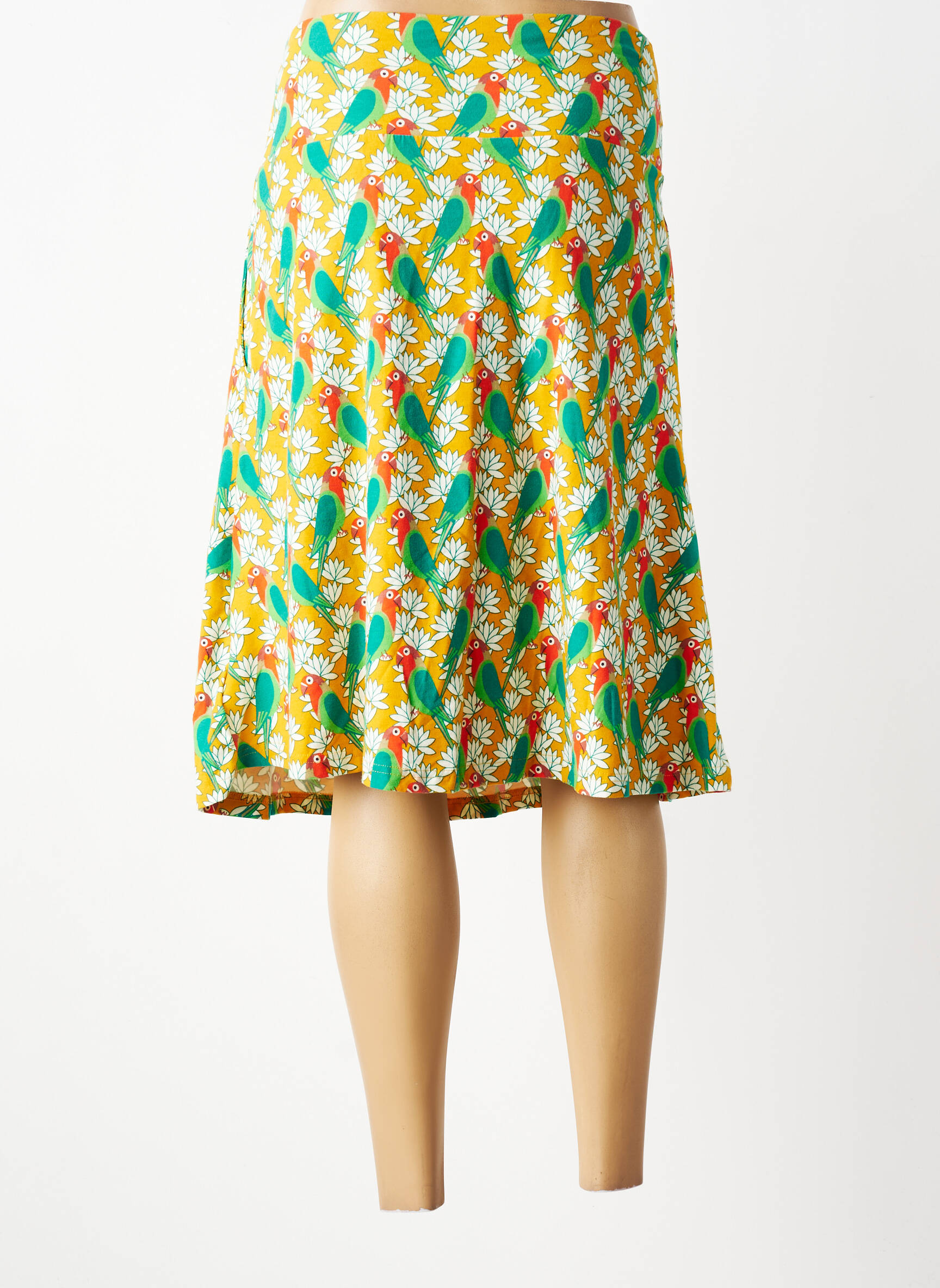 Jupe mi-longue stretch jaune BAKERY LADIES femme