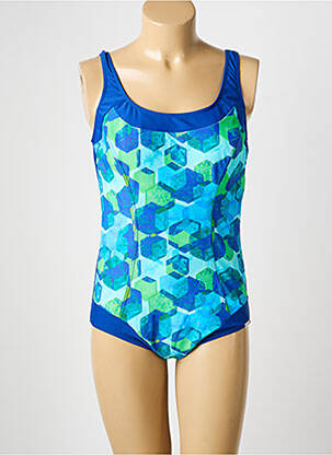 Maillot de bain 1 pièce imprimé fantaisie bleu SUNMARIN femme