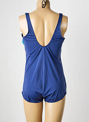 Maillot de bain 1 pièce effet matière satinée haut triangles bleu SUNMARIN femme