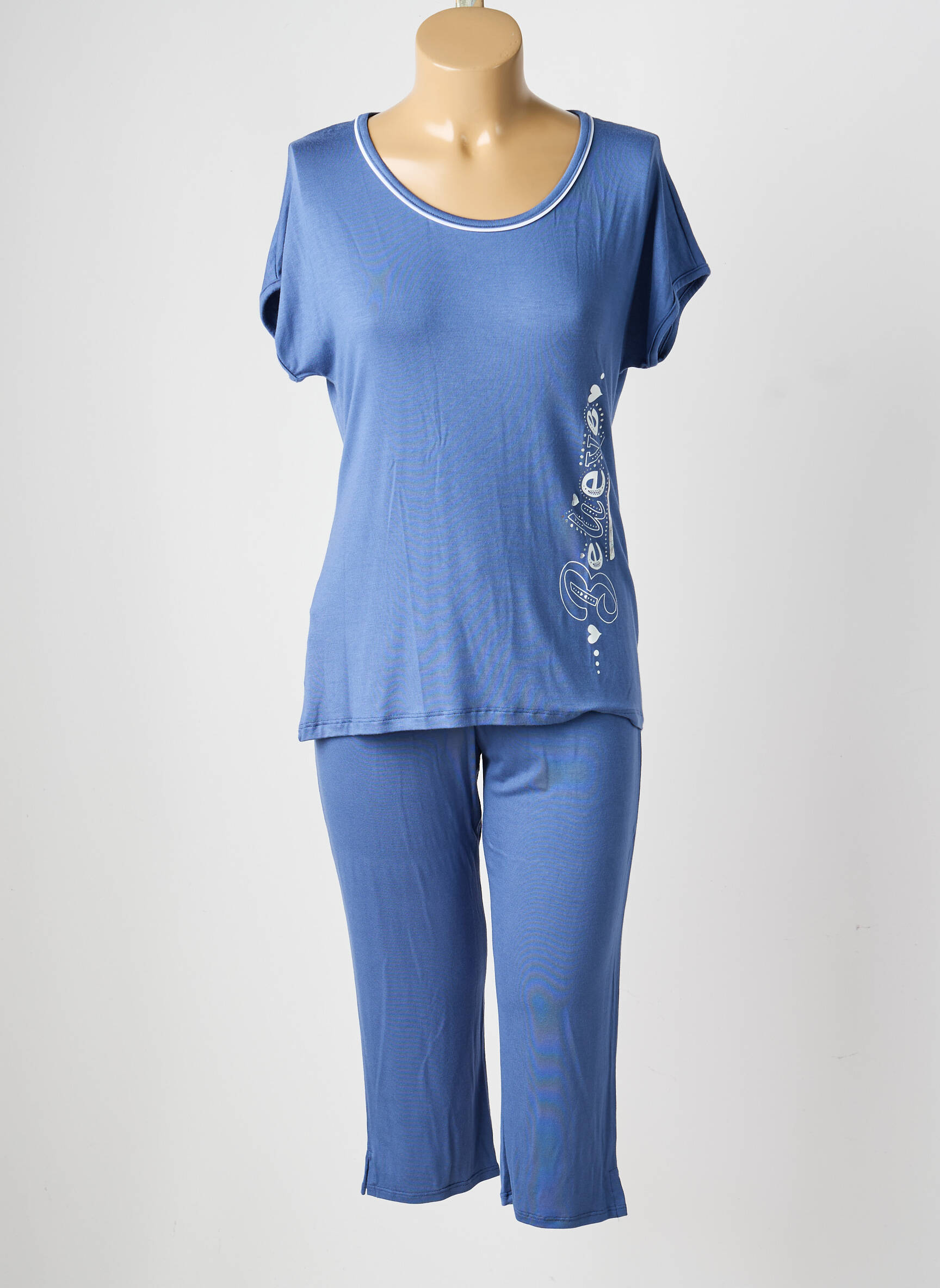 Pyjama tissage jersey bleu MASSANA femme