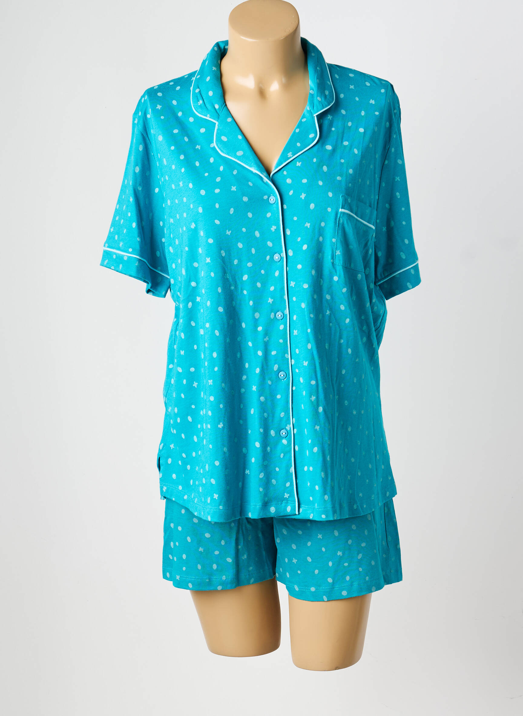 Pyjama tissage jersey bleu MASSANA femme