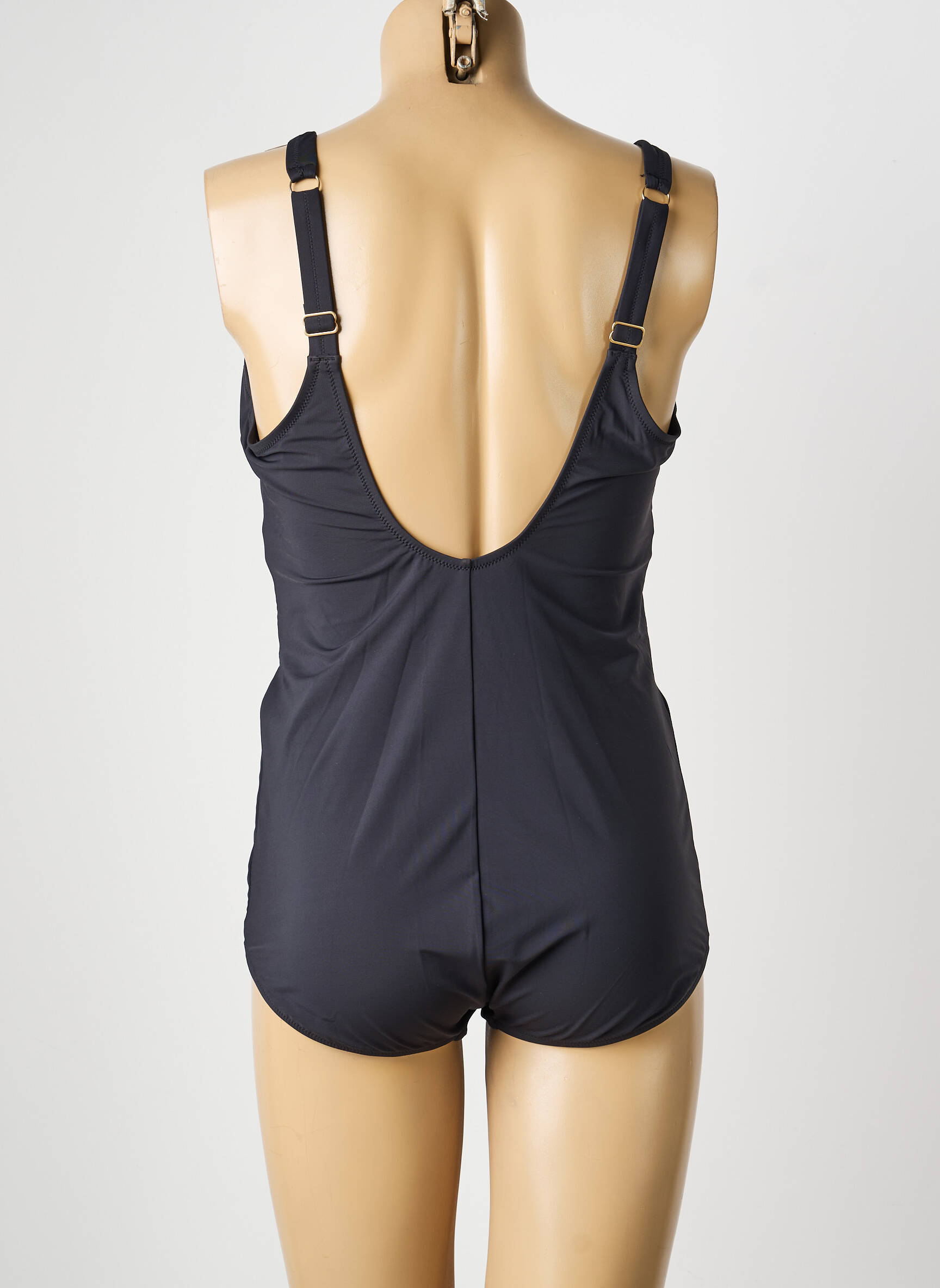 Maillot de bain 1 pièce effet matière satinée haut soutien-gorge moulé noir TRIUMPH femme