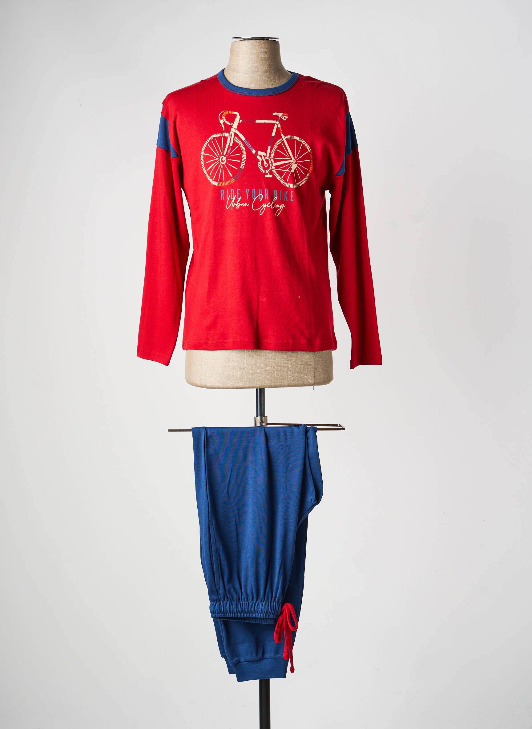 Pyjama bas pantalon rouge MASSANA garçon