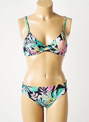 Maillot de bain 2 pièces stretch haut soutien-gorge balconnet vert SUNMARIN femme