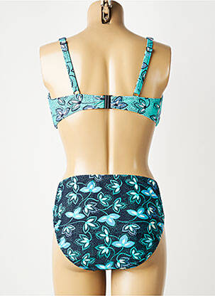 Maillot de bain 2 pièces stretch haut soutien-gorge balconnet bleu SUNMARIN femme