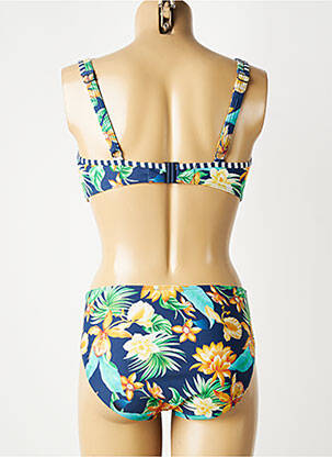 Maillot de bain 2 pièces stretch haut soutien-gorge balconnet bleu SUNMARIN femme