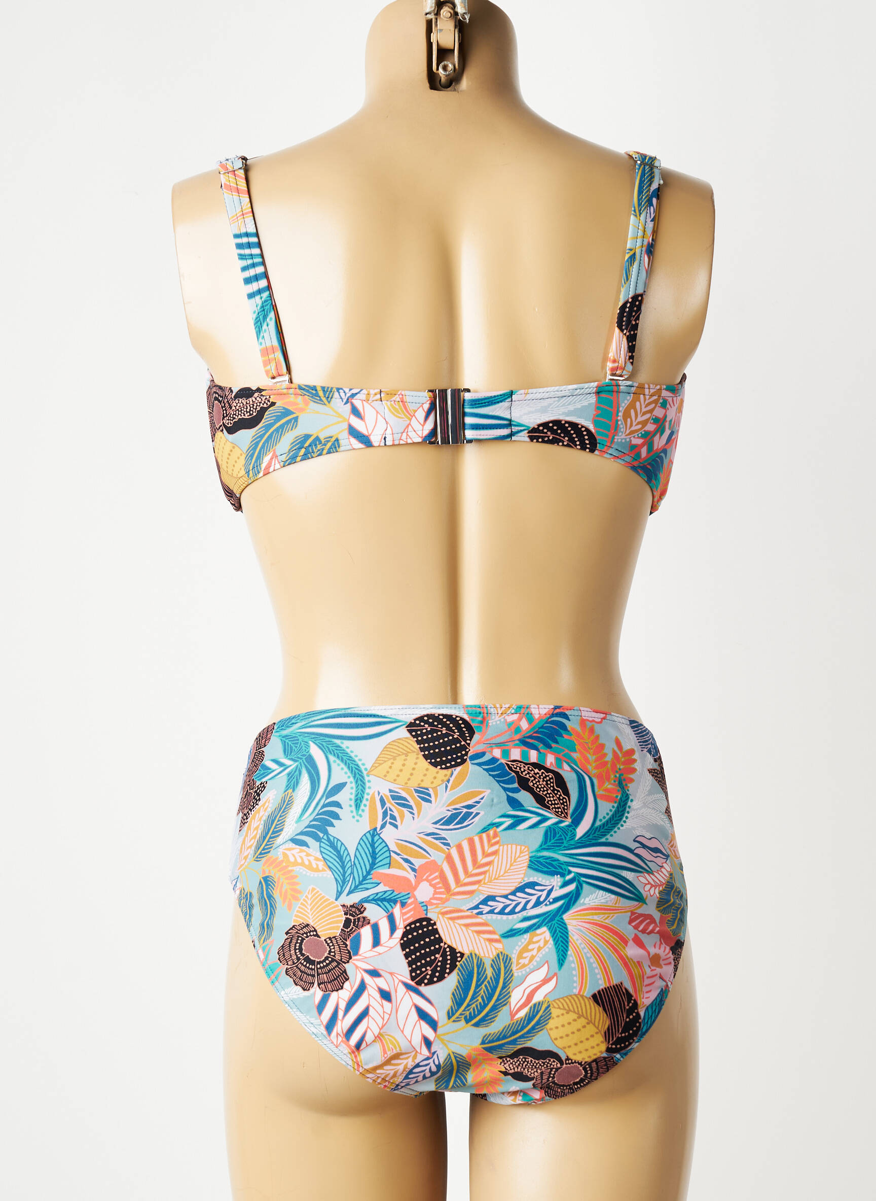 Maillot de bain 2 pièces stretch haut soutien-gorge balconnet bleu SUNMARIN femme