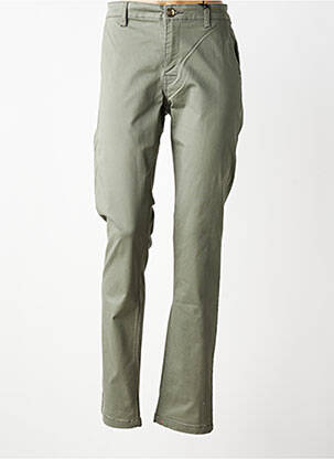 Pantalon chino tissage popeline taille normale vert ELORA femme