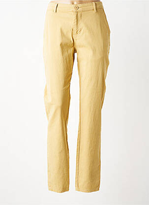 Pantalon chino tissage popeline taille normale beige ELORA femme