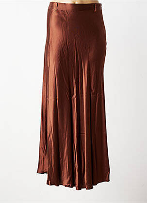 Jupe longue coupe fluide marron ELORA femme