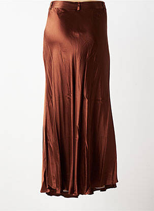 Jupe longue coupe fluide marron ELORA femme