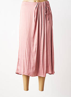 Jupe longue coupe fluide rose ELORA femme