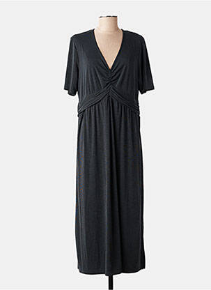 Robe longue manches courtes manches courtes gris ELORA femme