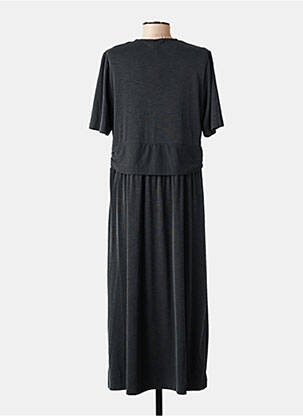 Robe longue manches courtes manches courtes gris ELORA femme