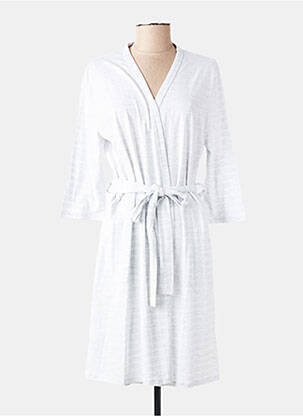 Robe de chambre col cache-coeur gris MASSANA femme