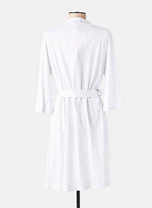 Robe de chambre col cache-coeur gris MASSANA femme