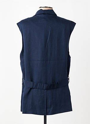 Gilet sans manche poches bleu ELORA femme