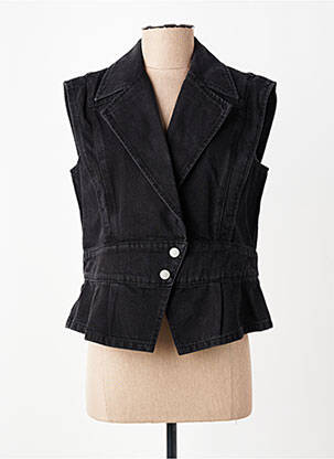 Gilet sans manche poches noir ELORA femme